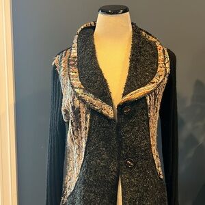 Sioni brand long sweater cardigan sweater black w/multiple colors Medium